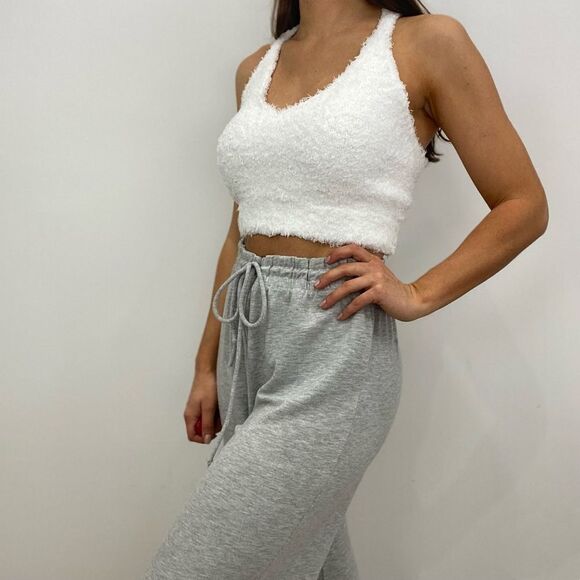 NWT White Fuzzy Lounge Cami - Picture 3 of 5